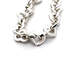 Tiffany & Co Sterling/18K Heart Link Bracelet - 8